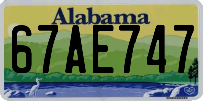 AL license plate 67AE747