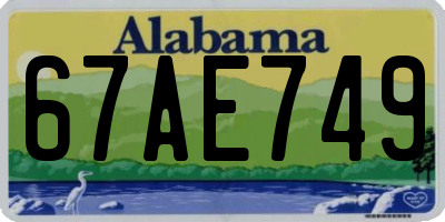 AL license plate 67AE749