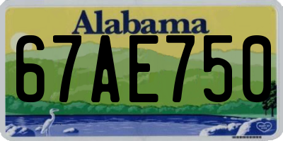 AL license plate 67AE750