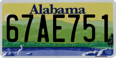 AL license plate 67AE751