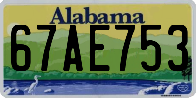 AL license plate 67AE753