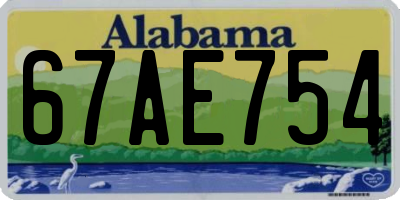 AL license plate 67AE754