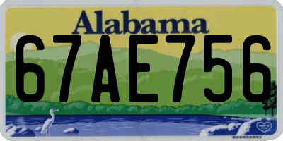 AL license plate 67AE756