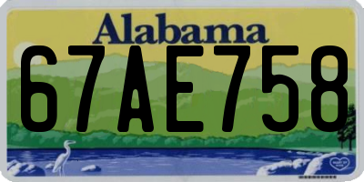 AL license plate 67AE758