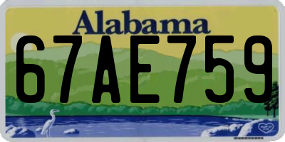 AL license plate 67AE759