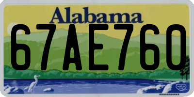 AL license plate 67AE760