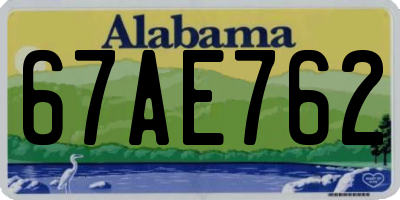 AL license plate 67AE762