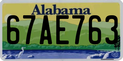 AL license plate 67AE763
