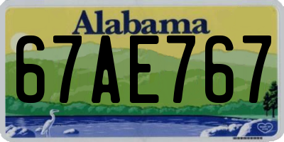 AL license plate 67AE767