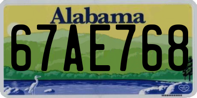AL license plate 67AE768