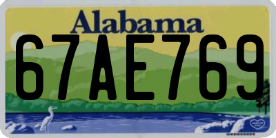 AL license plate 67AE769