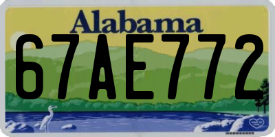 AL license plate 67AE772