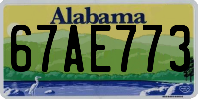 AL license plate 67AE773