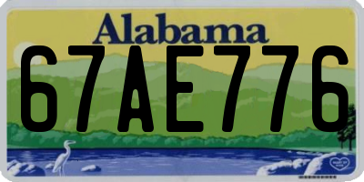 AL license plate 67AE776