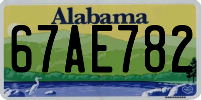AL license plate 67AE782