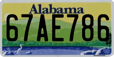 AL license plate 67AE786