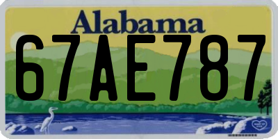 AL license plate 67AE787