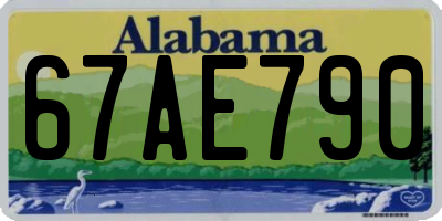 AL license plate 67AE790