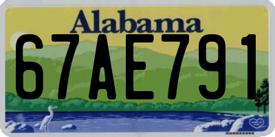 AL license plate 67AE791