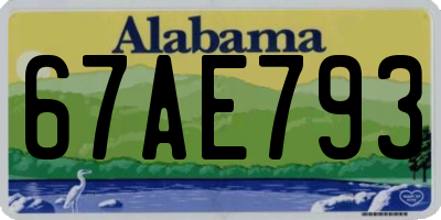 AL license plate 67AE793