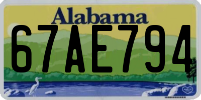 AL license plate 67AE794