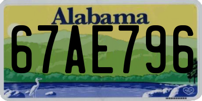 AL license plate 67AE796
