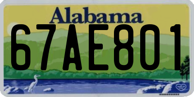 AL license plate 67AE801