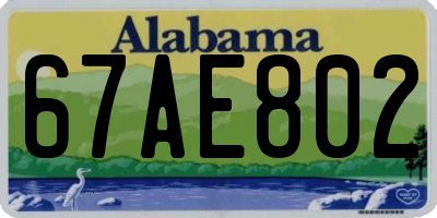 AL license plate 67AE802