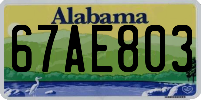 AL license plate 67AE803