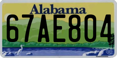 AL license plate 67AE804