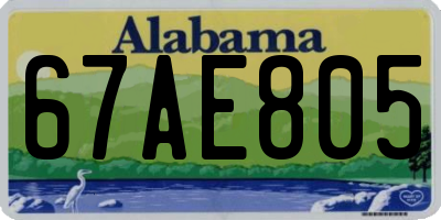 AL license plate 67AE805