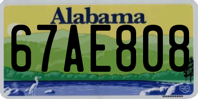 AL license plate 67AE808