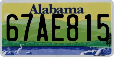 AL license plate 67AE815
