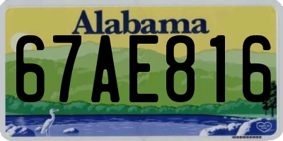 AL license plate 67AE816