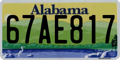 AL license plate 67AE817