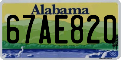 AL license plate 67AE820