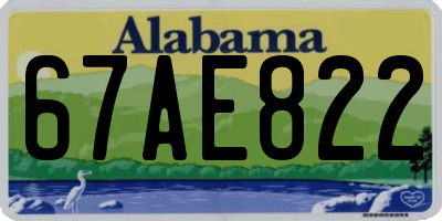 AL license plate 67AE822