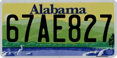 AL license plate 67AE827
