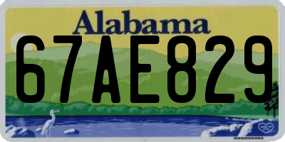 AL license plate 67AE829