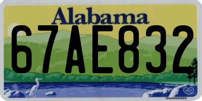 AL license plate 67AE832
