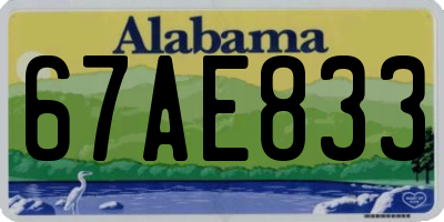 AL license plate 67AE833