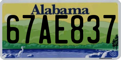 AL license plate 67AE837
