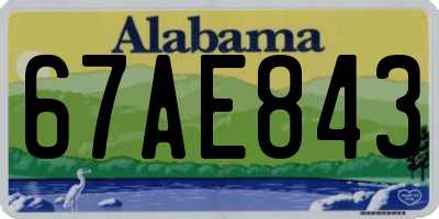 AL license plate 67AE843