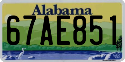 AL license plate 67AE851