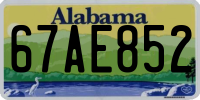 AL license plate 67AE852