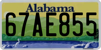 AL license plate 67AE855