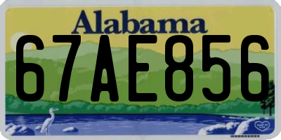 AL license plate 67AE856