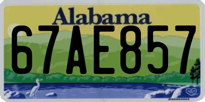 AL license plate 67AE857