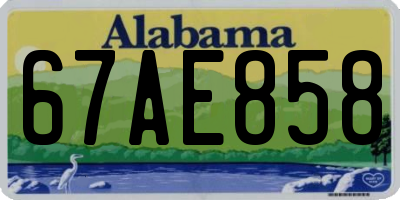 AL license plate 67AE858