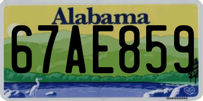 AL license plate 67AE859